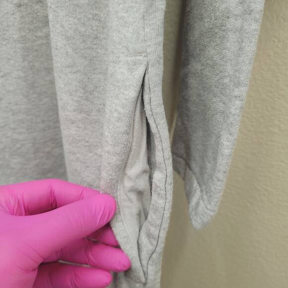 J Crew Tunic Dress XS Sweatshirt Cowl Neck Gray Pockets - Picture 3 of 4